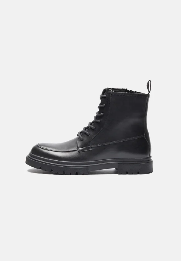LEATHER - Schnürstiefelette - black