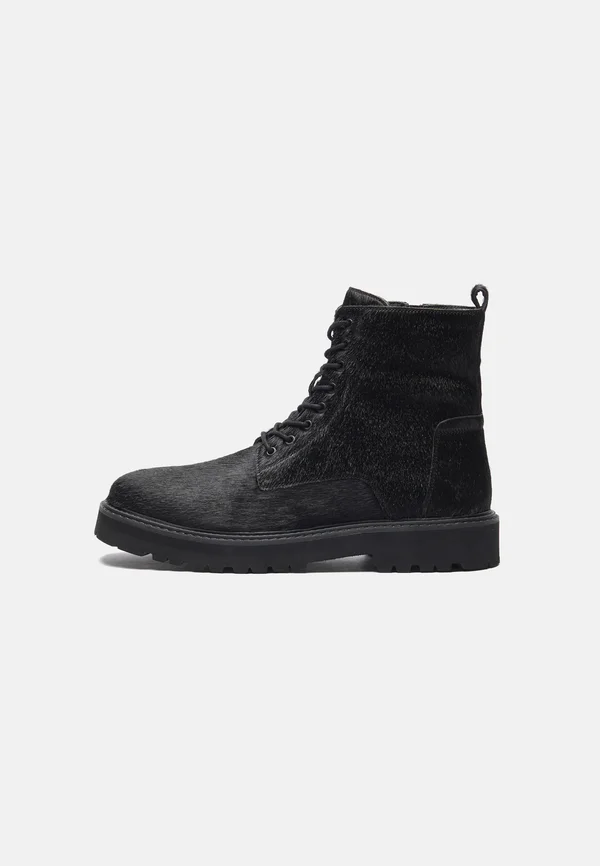 LEATHER - Schnürstiefelette - black