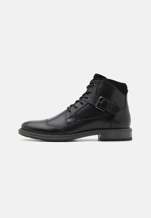 LEATHER - Schnürstiefelette - black