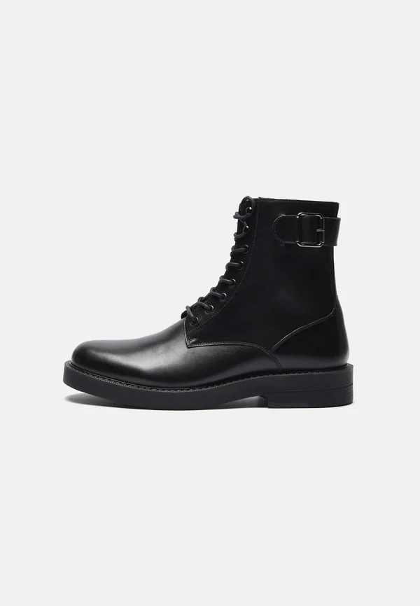 LEATHER - Schnürstiefelette - black