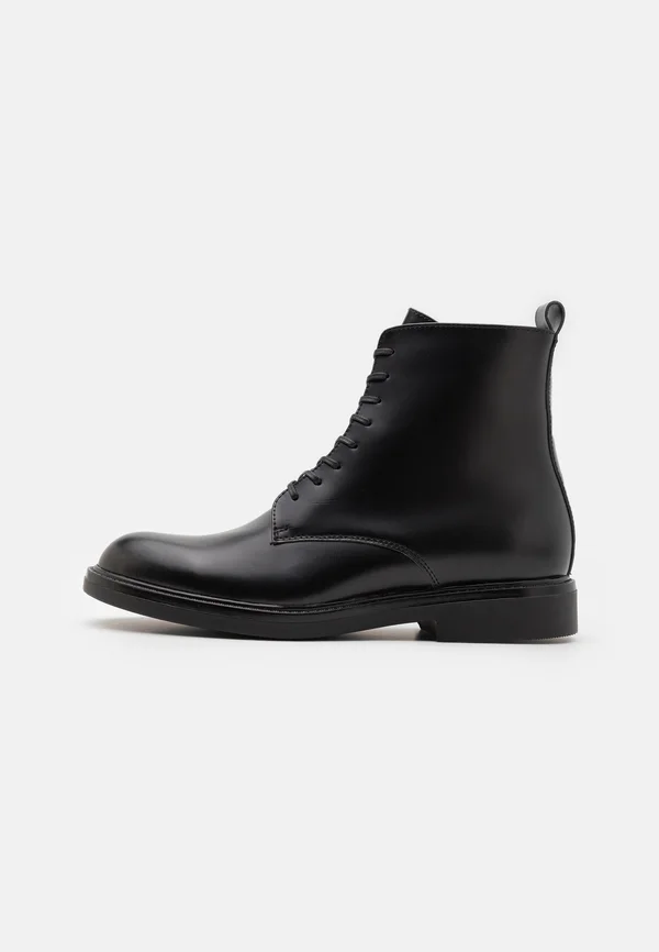 LEATHER - Schnürstiefelette - black