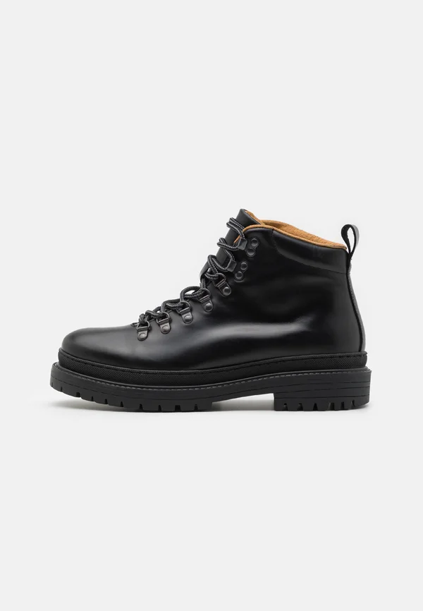 LEATHER - Schnürstiefelette - black