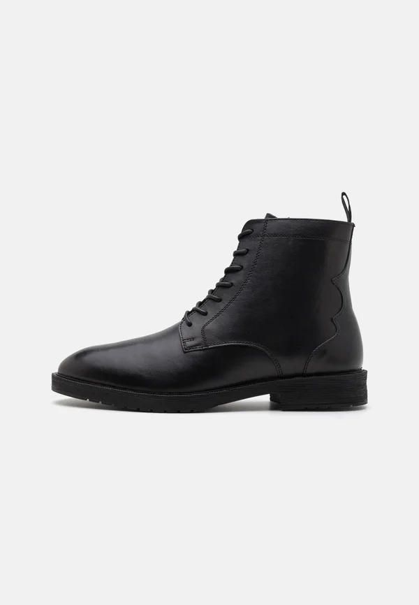 LEATHER - Schnürstiefelette - black