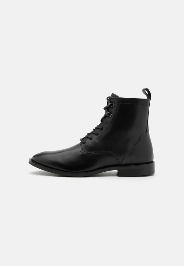 LEATHER - Schnürstiefelette - black