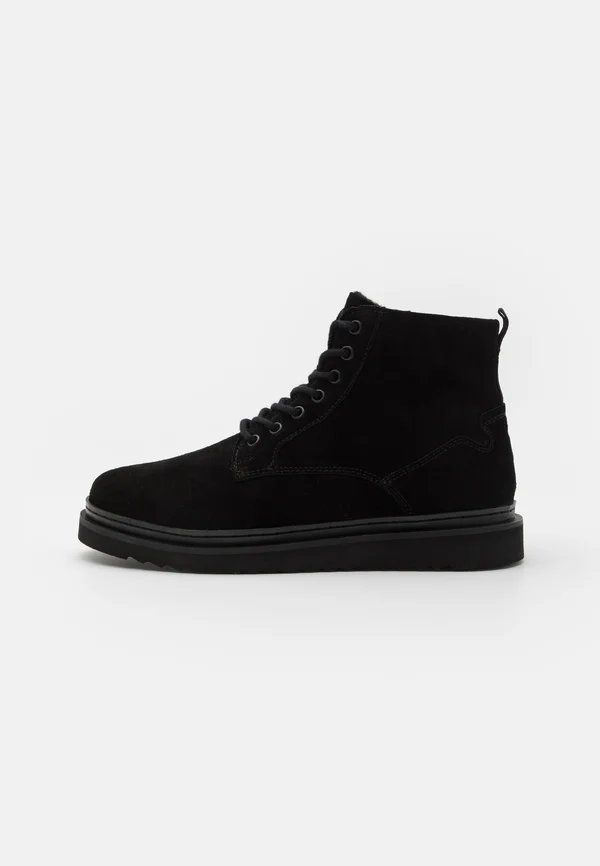 LEATHER - Schnürstiefelette - black