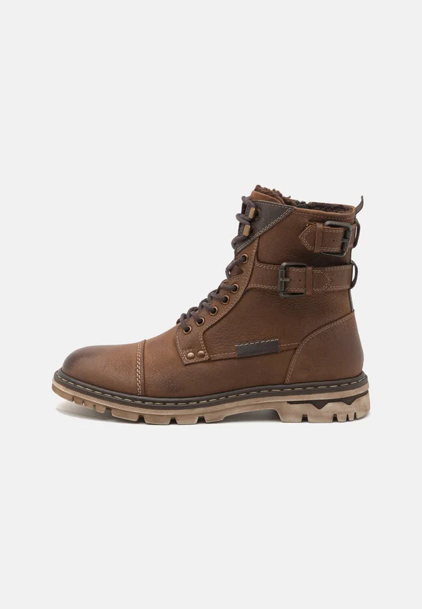 LEATHER - Schnürstiefelette - cognac