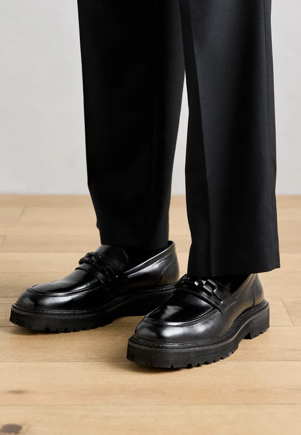 LEATHER - Slipper - black