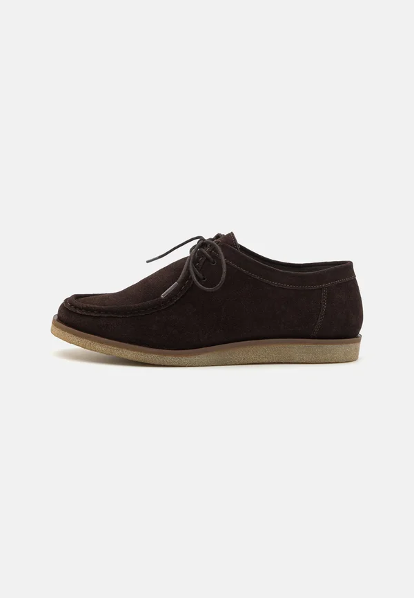 LEATHER - Sportlicher Schnürer - dark brown