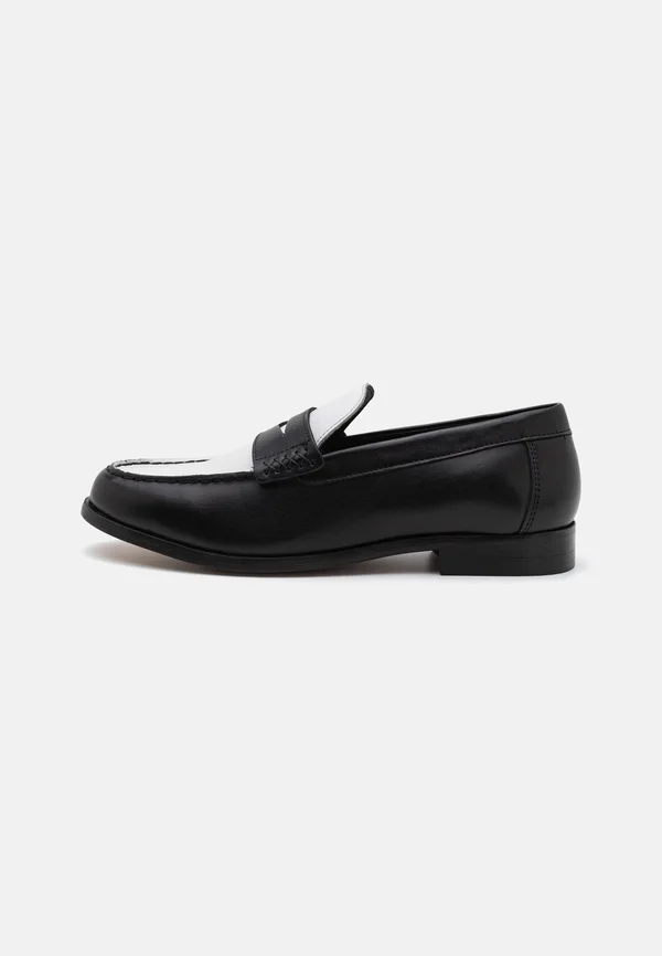 LEATHER UNISEX - Business-Slipper - black/weiß