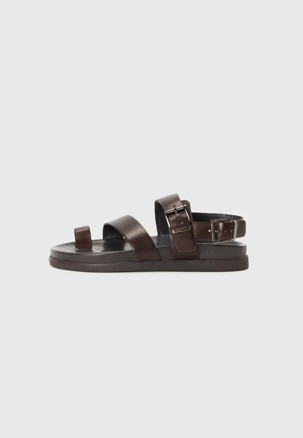 LEATHER - Zehentrenner - dark brown