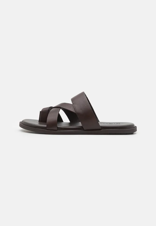 LEATHER - Zehentrenner - dark brown