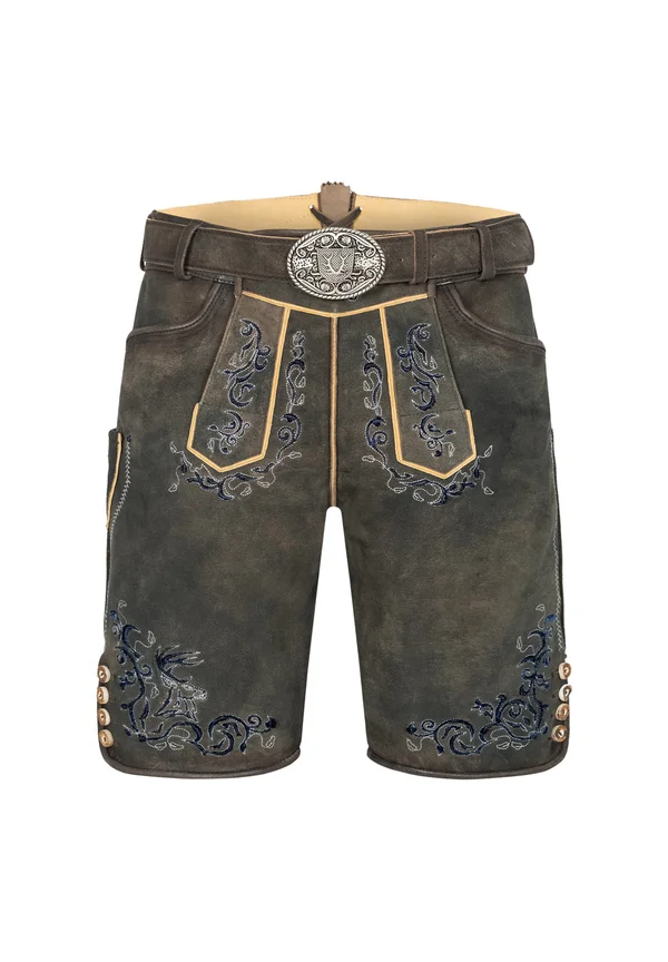 Lederhose - grau blau