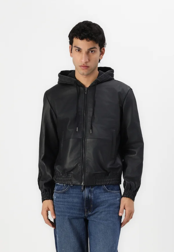 Lederjacke - black