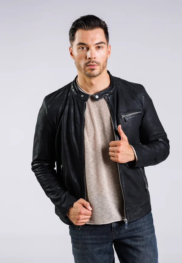 Lederjacke - black