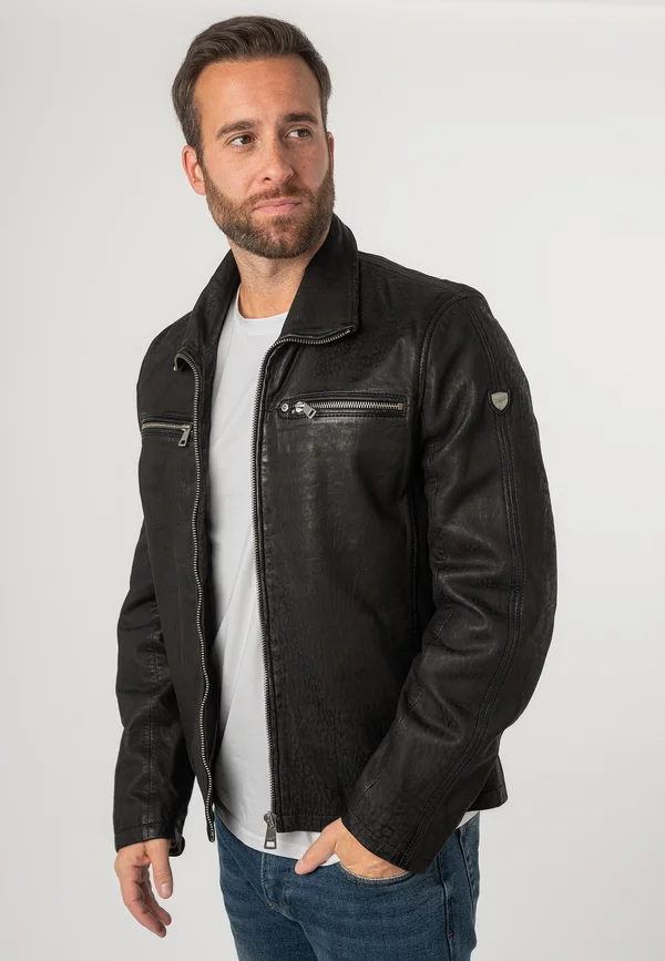Lederjacke - black