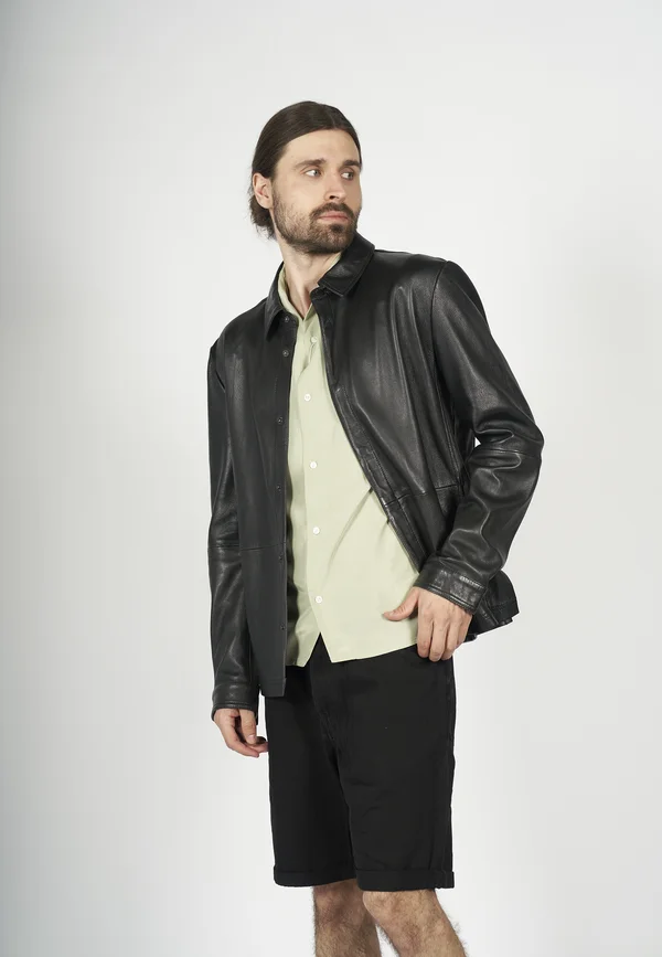 Lederjacke - black