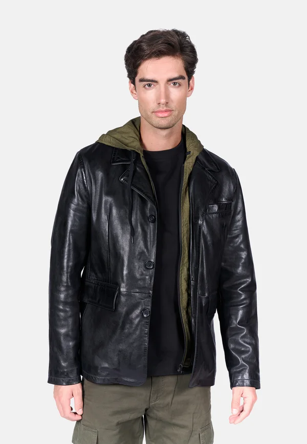 Lederjacke - black