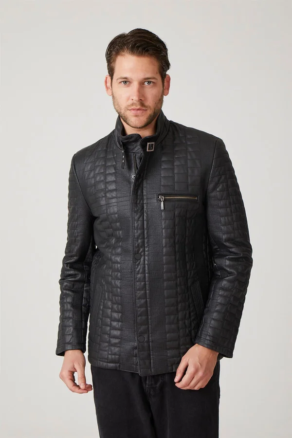 Lederjacke - black