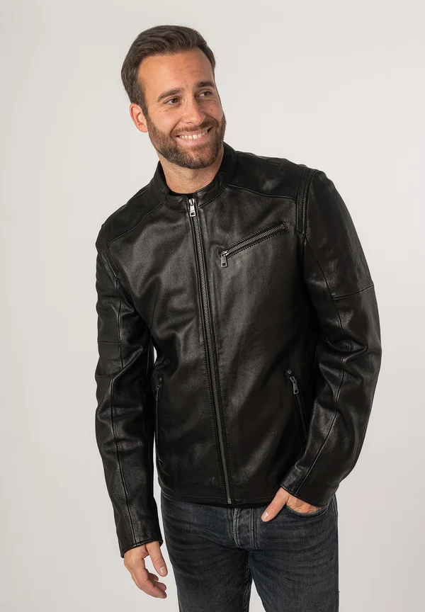 Lederjacke - black