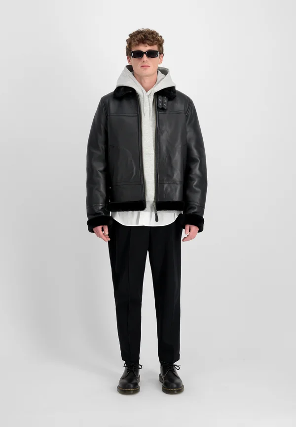 Lederjacke - black
