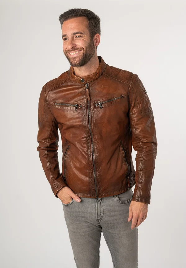 Lederjacke - cognac