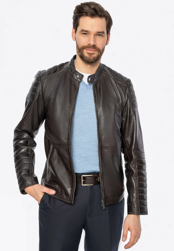 Lederjacke - dark brown