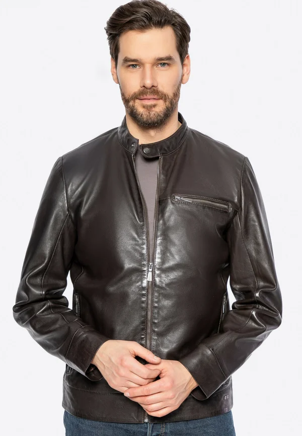 Lederjacke - dark brown