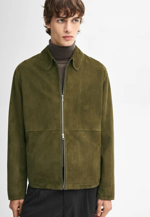 Lederjacke - khaki