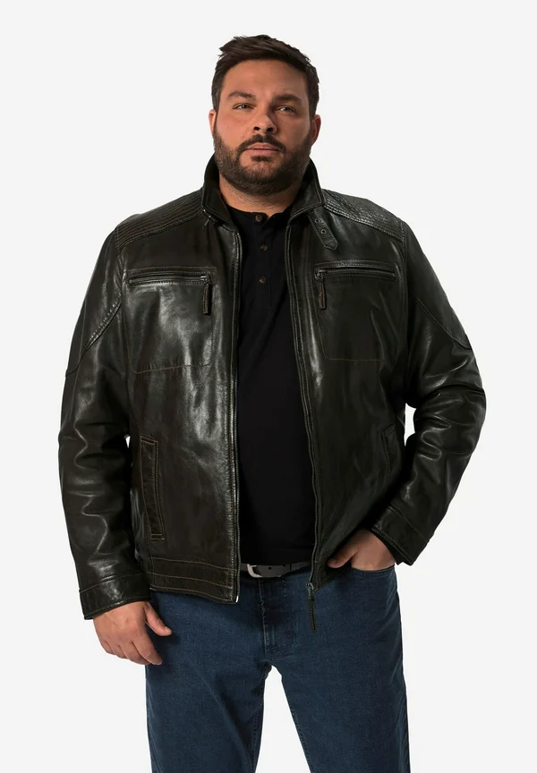 Lederjacke - mahogany brown