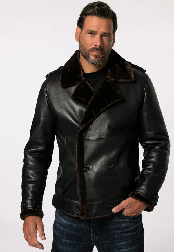 Lederjacke - mahogany brown