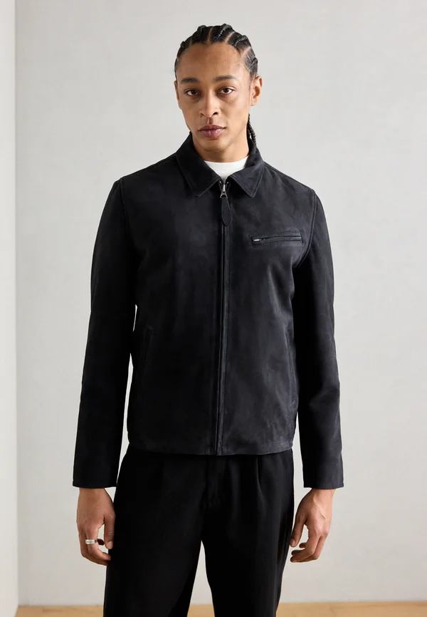 Lederjacke - navy