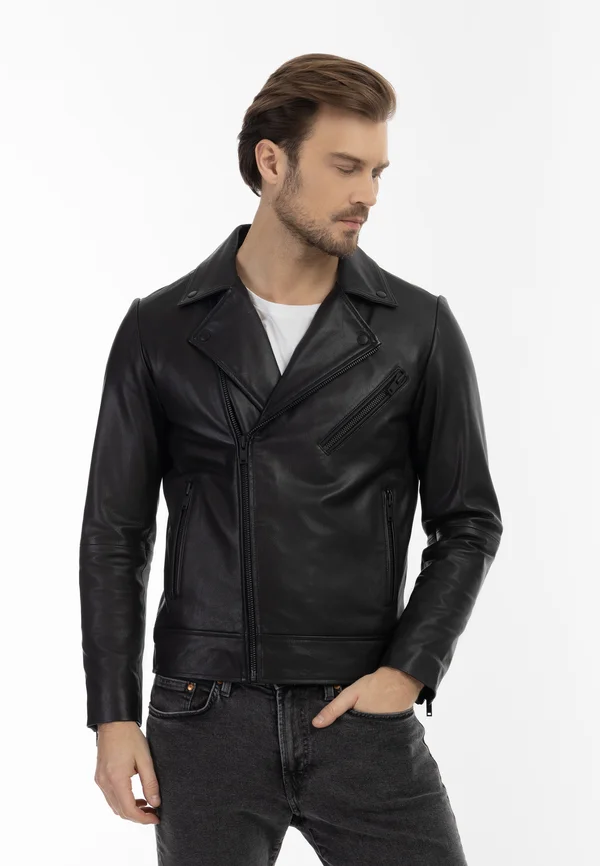 Lederjacke - schwarz