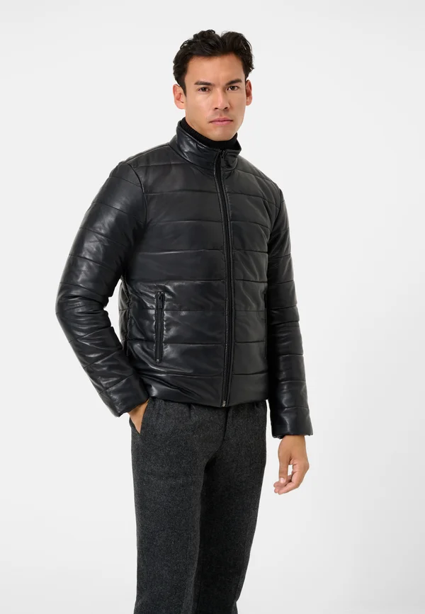Lederjacke - schwarz