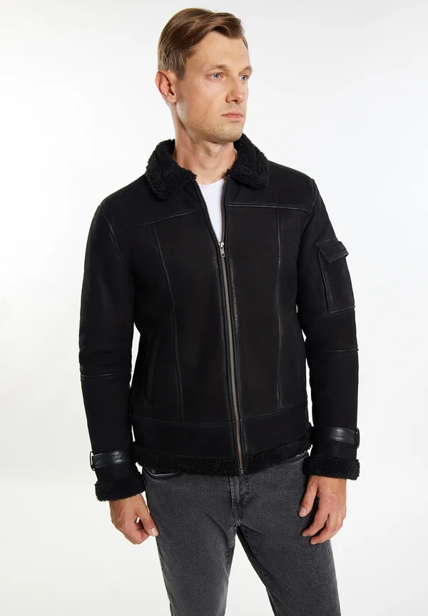 Lederjacke - schwarz