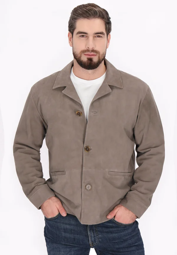 Lederjacke - taupe grey
