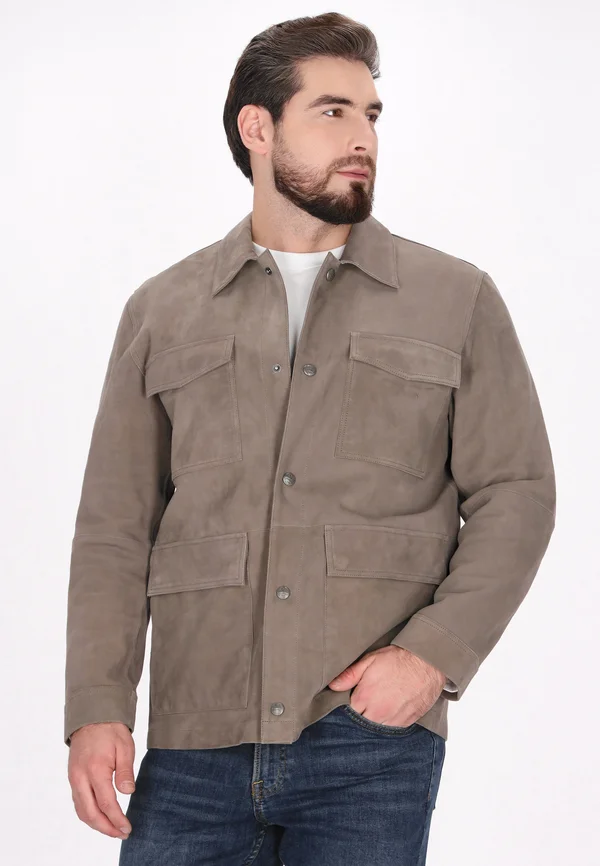 Lederjacke - taupe grey