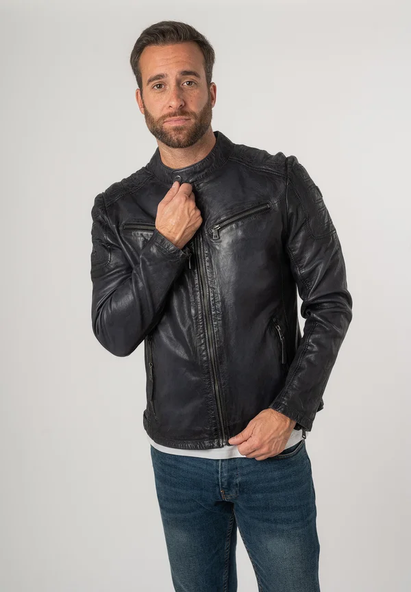 Lederjacke - vintage blue