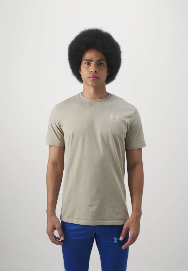 LEFT CHEST LOGO - T-Shirt basic - city khaki/white
