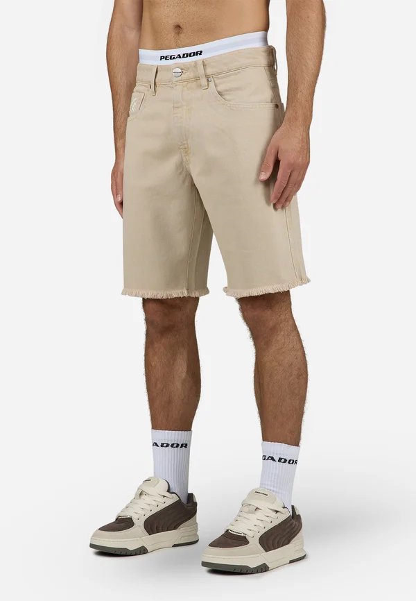 LEGRA - Jeans Shorts - washed light beige