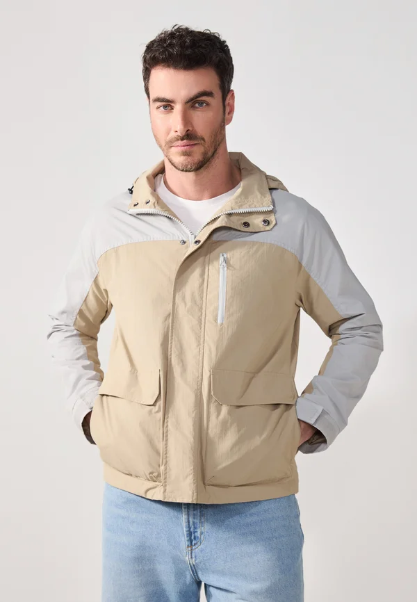 Leichte Jacke - beige/grey