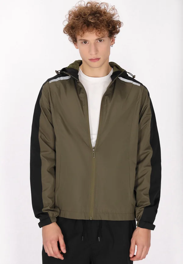 Leichte Jacke - khaki schwarz
