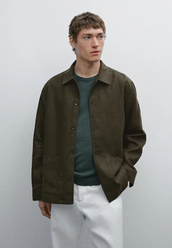 Leichte Jacke - mottled dark green