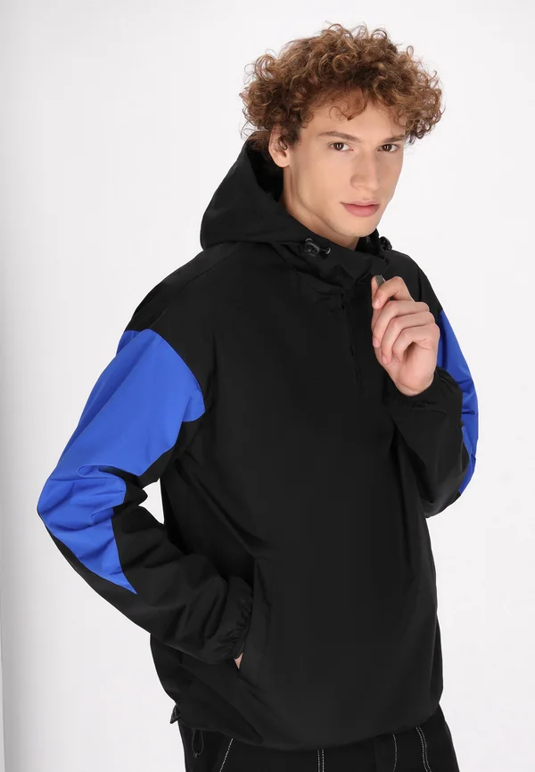 Leichte Jacke - schwarz königsblau colorblock