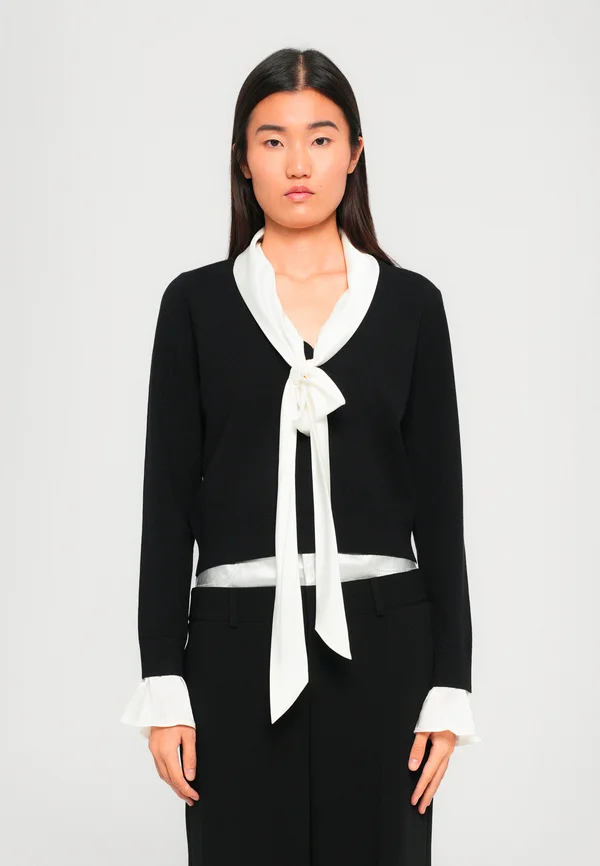 LENU PULLOVER - Strickpullover - black/ivory