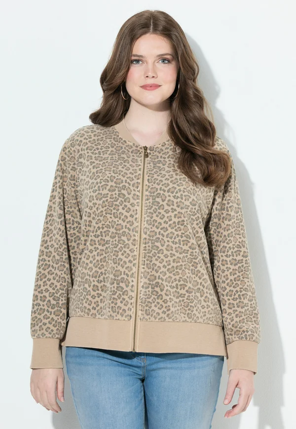 LEOMUSTER RUNDHALS LANGARM - Strickjacke - caramel