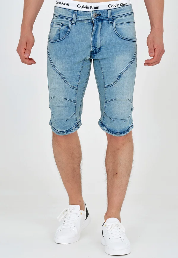 LEON - Jeans Shorts - blue wash