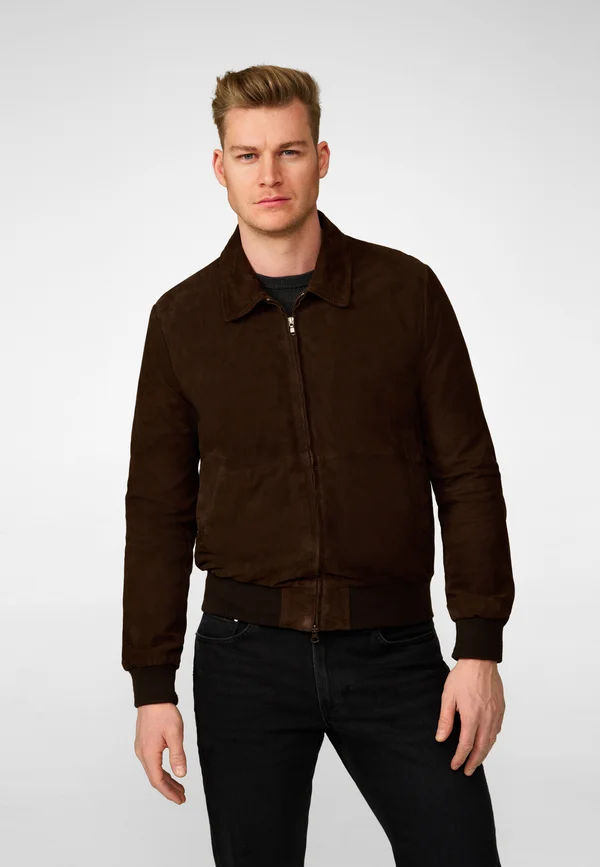 LEON - Lederjacke - braun