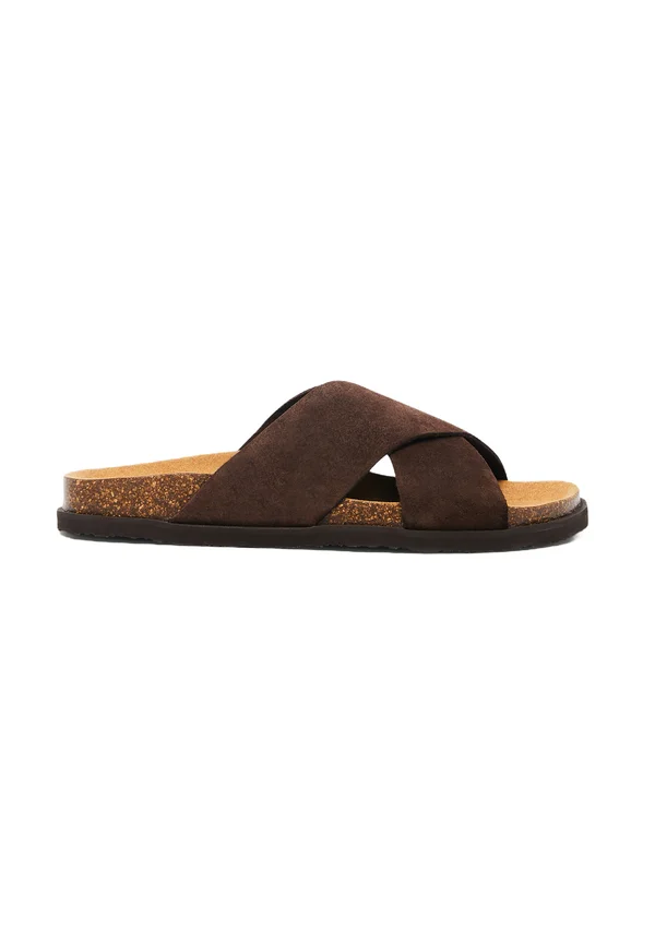 LEON - Pantolette flach - dk brown