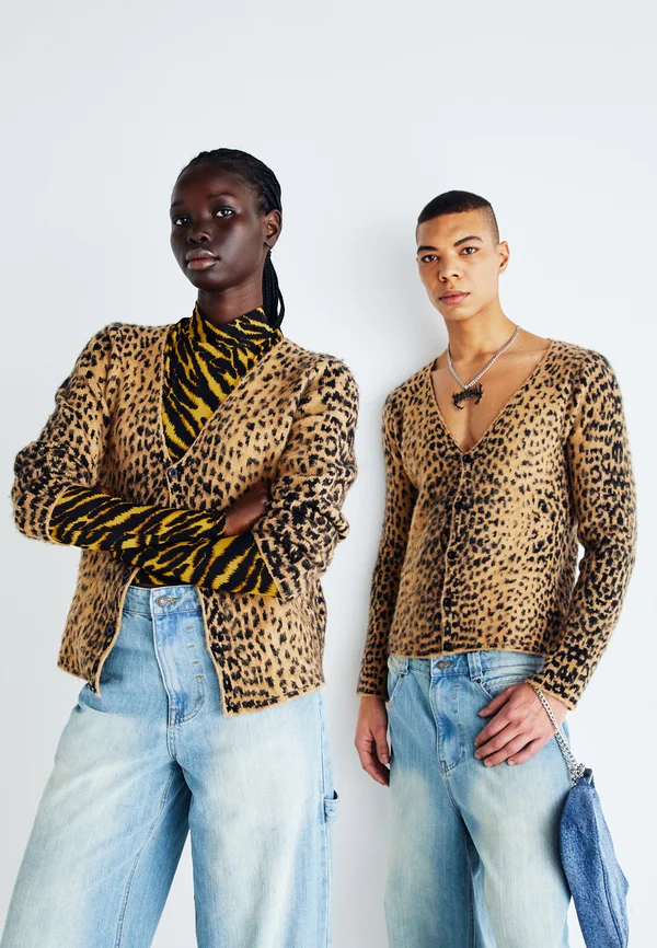 LEOPARD CARDIGAN UNISEX - Strickjacke - brown