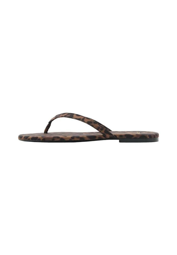 LEOPARD-PRINT WITH STRAP - Zehentrenner - black